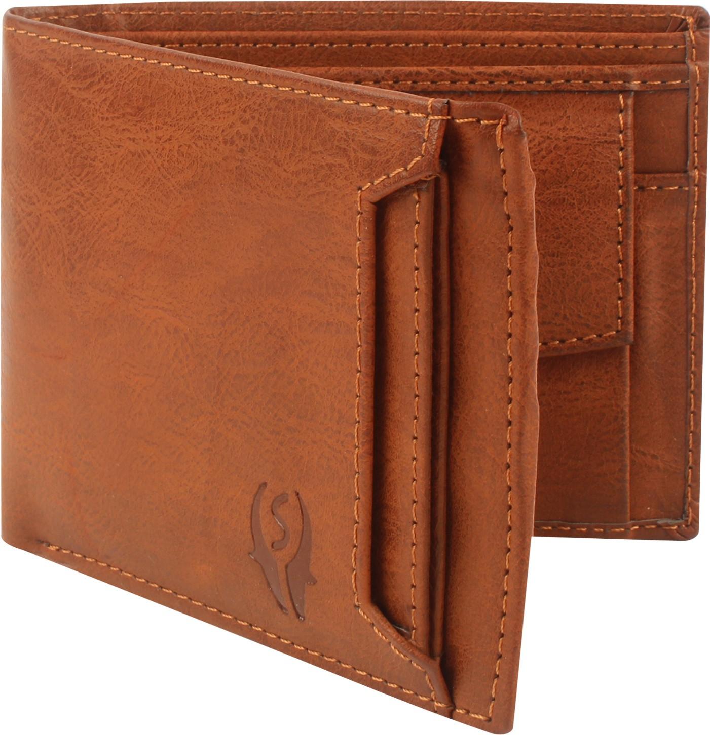 SAMTROH Men Formal Tan Artificial Leather Wallet (8 Card Slots)