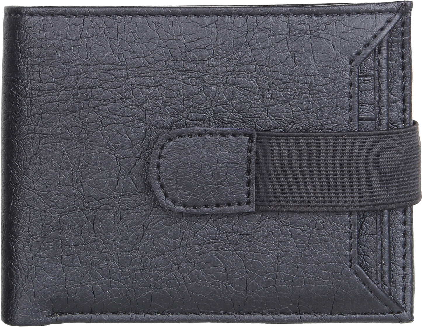 SAMTROH Men Black Artificial Leather Wallet (5 Card Slots)